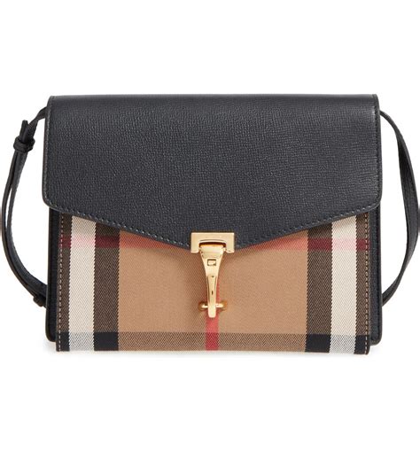 burberry small macken vintage check and leather crossbody bag|Burberry mini check crossbody bag.